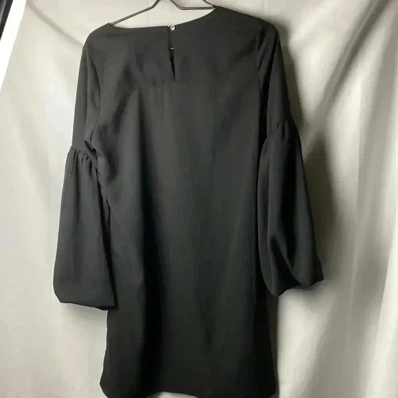 SKIES ARE BLUE WO SIZE 6 BLACK DRESS FLORAL EMBROIDERED HEART DESIGN BELL SLEEVE - Picture 11 of 14